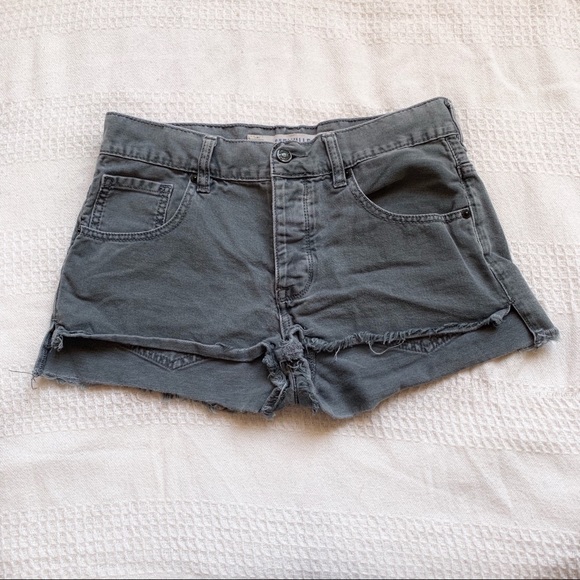 Brandy Melville Pants - Brandy Melville Gray Shorts Button Fly
